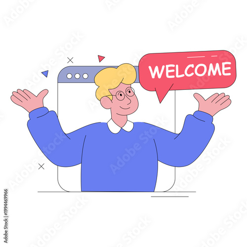 Modern design illustration of welcome new employee 