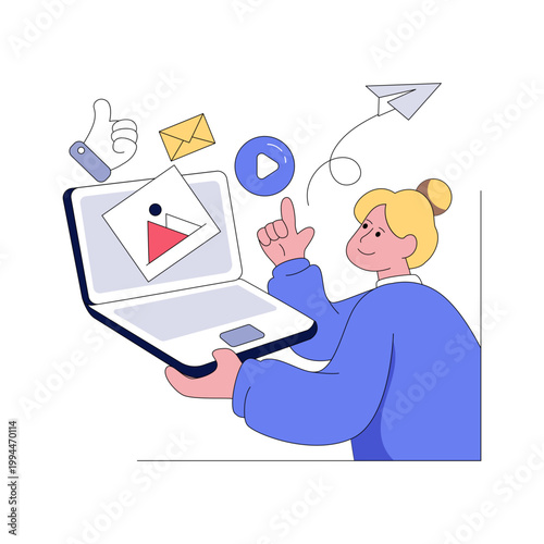 Creative design illustration of send email 