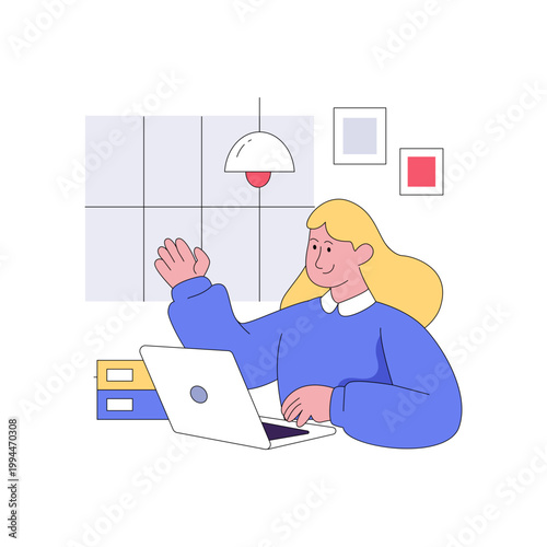 A beautiful design illustration of remote worker 