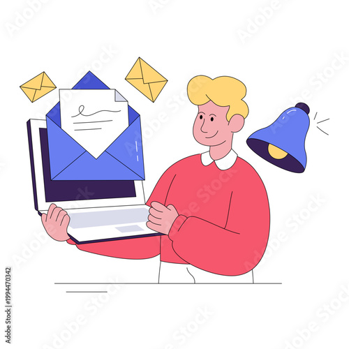 Creative design illustration of email 