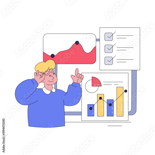 Premium download illustration of business presentation 