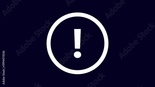 Warning sign animation. Danger warning footage template, warning sign logo animation with a white background. alert risk safety danger road warning sign sign symbol