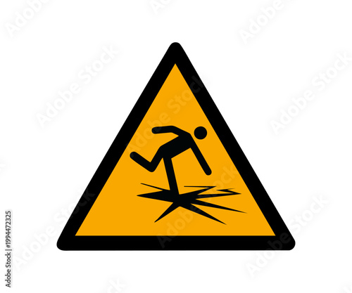 ISO 7010 W043 Warning Thin ice sign. Vector graphic of ISO 7010 sign warning for thin ice.
