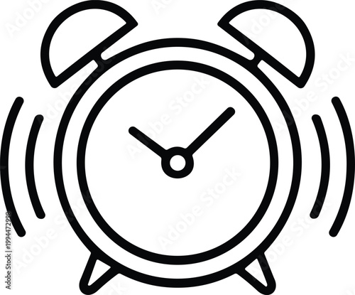 alarm clock icon. Clock, time.