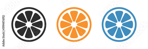 Citrus slice set featuring orange, grapefruit, and mandarin shapes, vibrant fruit symbols for summer and healthy living design