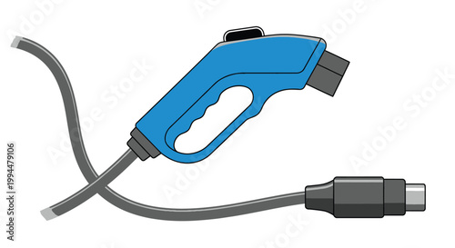 Electric vehicle charging connector and cable modern technology for sustainable transportation clean energy concept futuristic automotive power supply detailed illustration