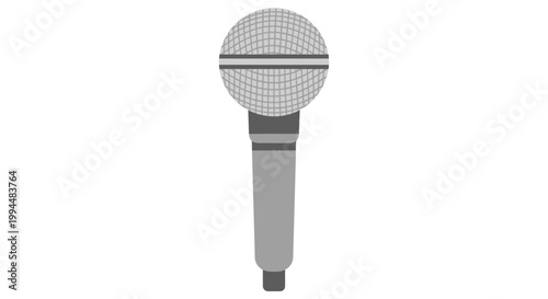 Gray Microphone with Mesh Grille Closeup.