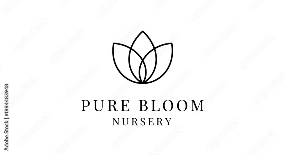 Fototapeta premium Pure Bloom Nursery Logo Design.