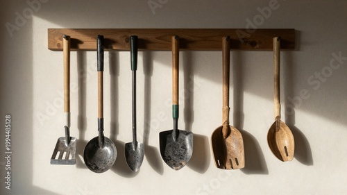 Garden tool shed wall
