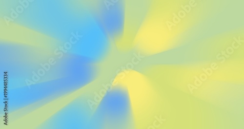 Bild auf Leinwand High-speed radial motion blur background with blue and lime light streaks