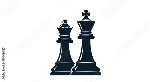 Black Chess Pieces King and Queen.