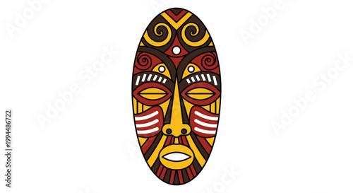 Vibrant Tribal Face Mask Design 1.