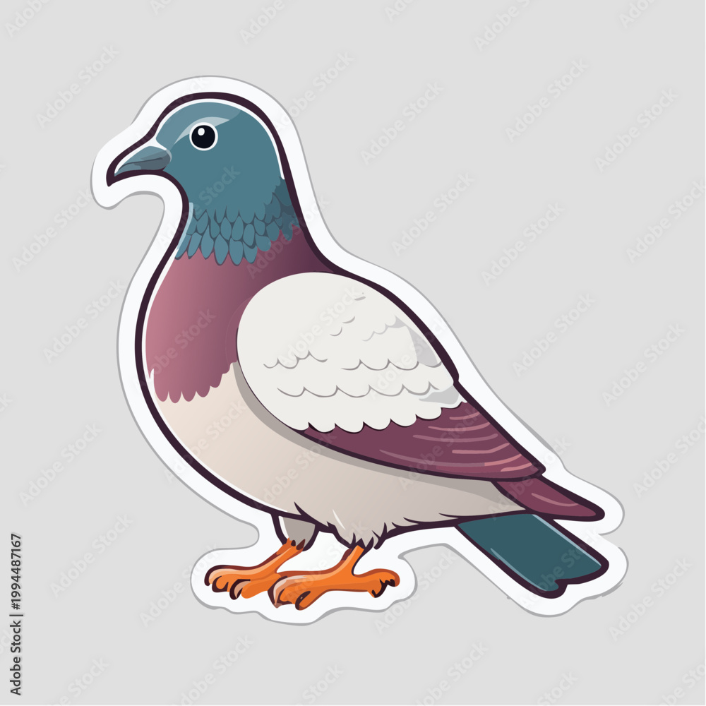 Fototapeta premium Cartoon Pigeon Illustration