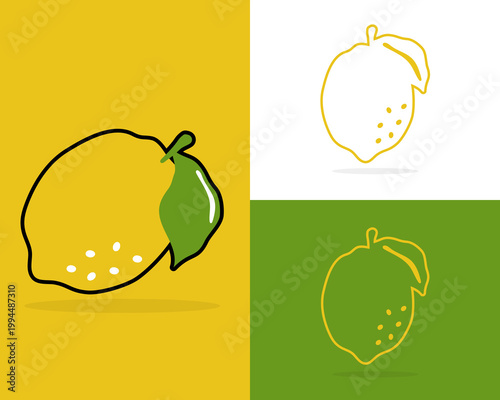 Lemon fruit cheerful and vibrant with different design for branding or summer designs badge, tags, labels and more.