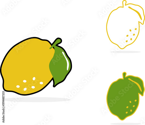 Lemon fruit cheerful and vibrant with different design for branding or summer designs badge, tags, labels and more.