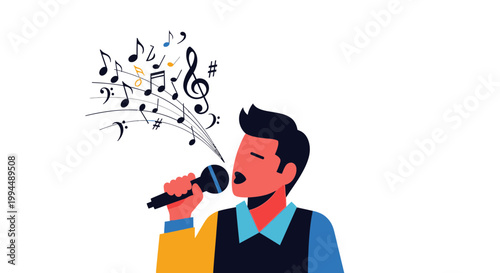 Man singing into a microphone 7.