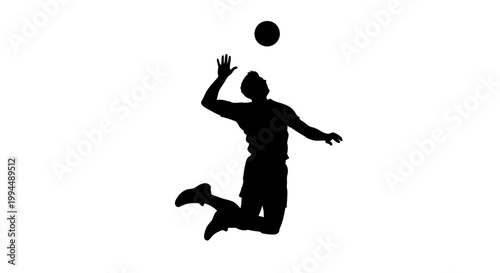 Man Playing Volleyball in Air.