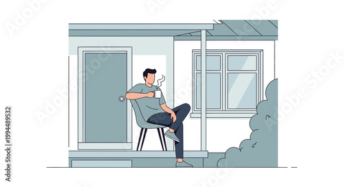 Man sitting on chair relaxing outside 1.