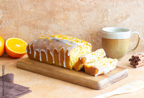 Orange loaf cake. Baked Goods. Vegetarian Food. Recipe.