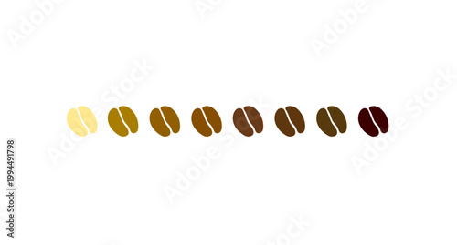 コーヒー豆の焙煎度８段階表