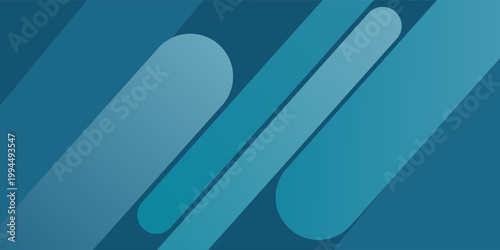 Abstract dark teal geometric background with layered rounded diagonal bars and soft gradients.