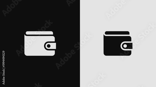 Wallets on Black and White Backgrounds for Finance and Technology Concepts