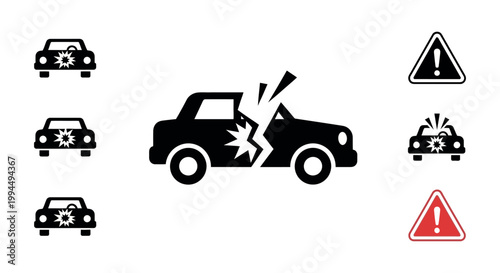 Car Crash Accident Vehicle Collision Damage.