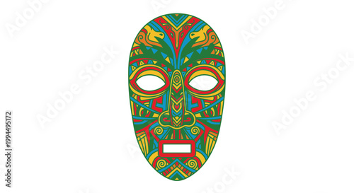 Colorful decorative tribal face mask.