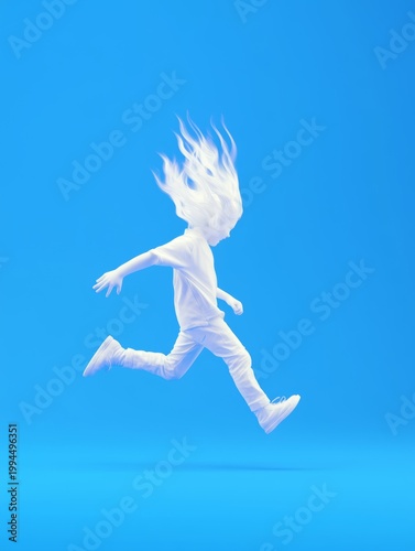 Running Man Animation with Blurred Flames