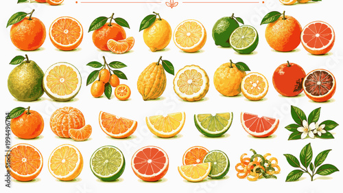 Citrus Pack. Orange Lemon Lime Collection