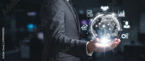 Business growth strategies in a modern office environment insights and data visualization professional perspective on global market trends