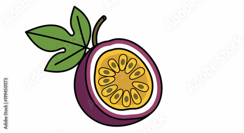 Passion Fruit Cut in Half.