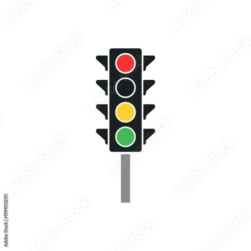 Traffic Light Signal with Three Lights.