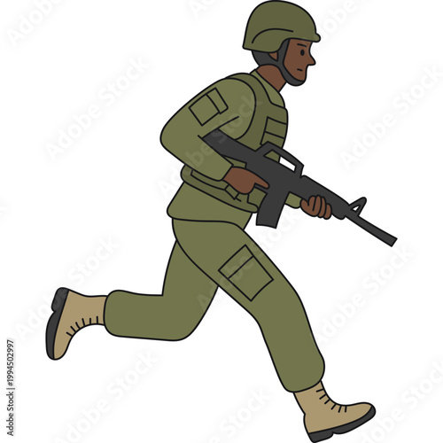 Running Soldier Illustration