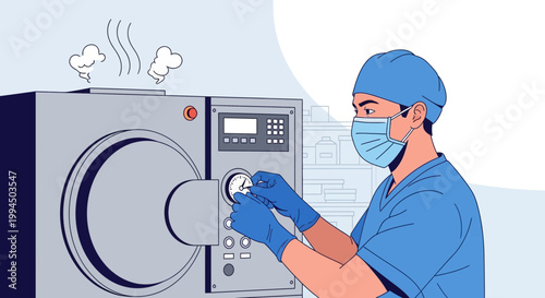 Medical Professional Sterilizing Equipment in Hospital Autoclave