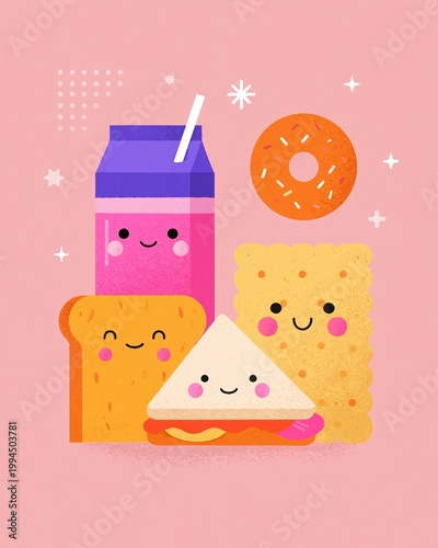 Whimsical Snack Time Illustration