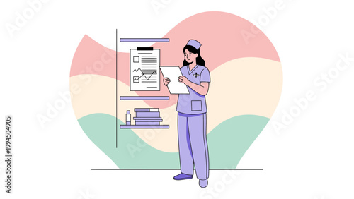 Nurse Holding Chart, Medical Records, Healthcare Professional, Clinic, Hospital, Medicine