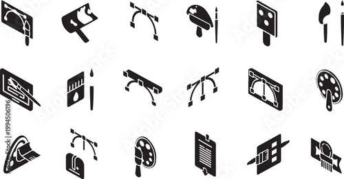 Film and movie production icon set collection