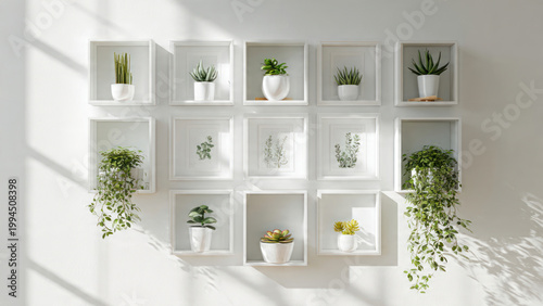 wall decoration with flowers and plants