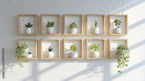 wall decoration with flowers and plants