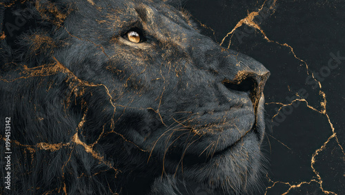 lions have black and brown fur