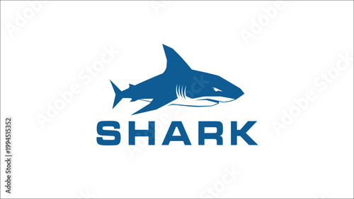 Minimalist Shark Logo Design with Bold Typography
