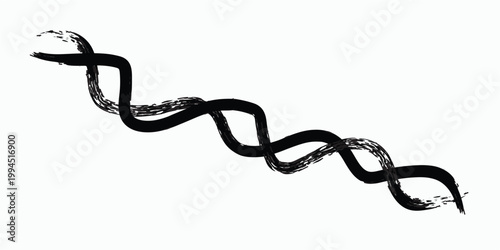 Abstract black brushstroke a dynamic and flowing ink painting impression