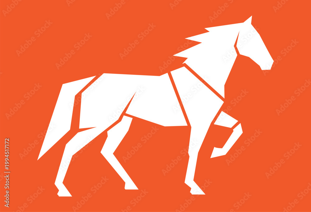 Obraz premium Geometric horse silhouette, abstract modern design. Vector illustration of a horse on white background.