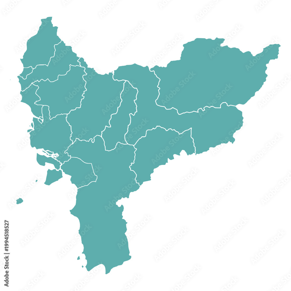 Fototapeta premium West Kalimantan Province Map, Kalimantan Barat Indonesia