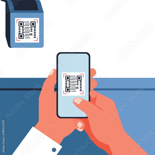 QR Code Payment with Smartphone in Retail Store