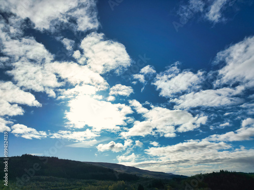 Gorgeous and Dramatic Sky and Clouds over Balhaha Valley Glasgow