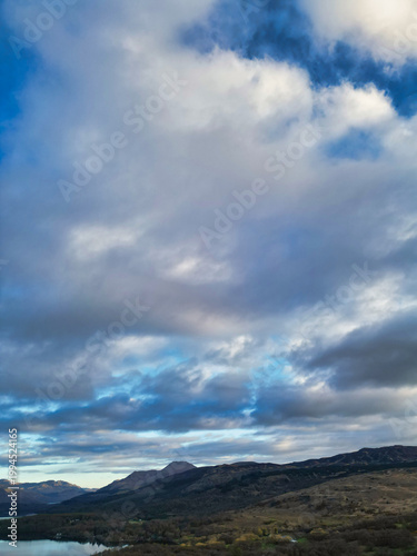 Gorgeous and Dramatic Sky and Clouds over Balhaha Valley Glasgow