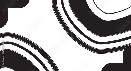 A black and white abstract design