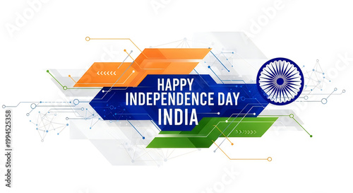 Happy independence day india vibrant tricolor design for india's freedom celebration